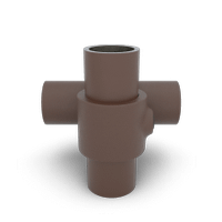Buiskoppeling Kruisstuk 90° - vintage bruin-B / 26,9 mm